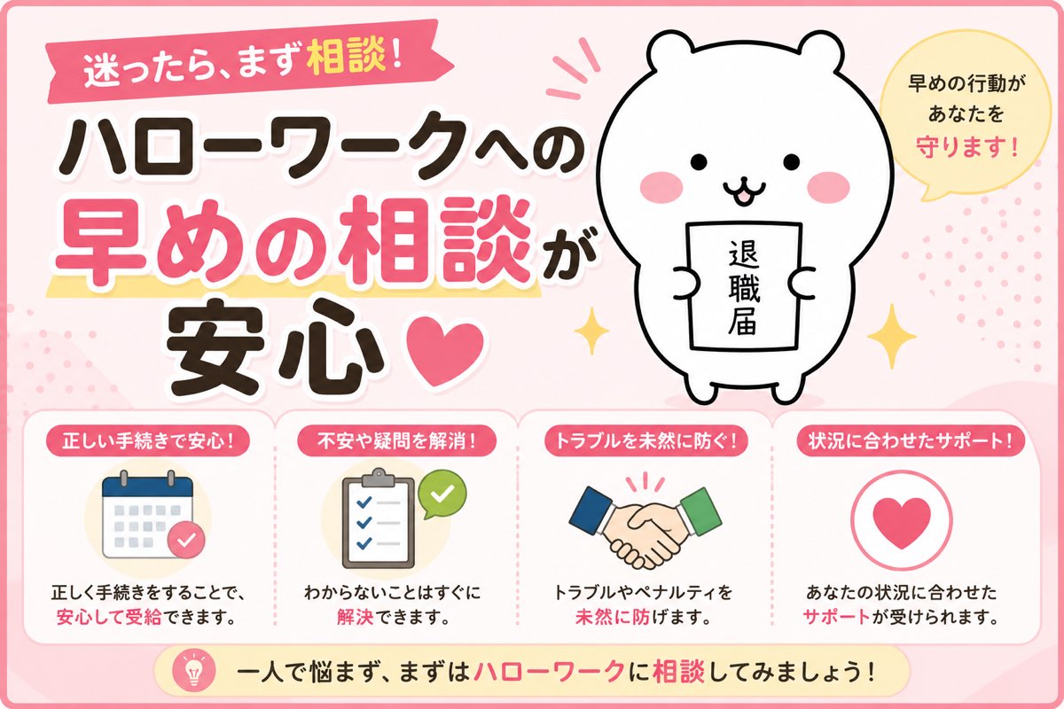 早めにハローワークへ相談を