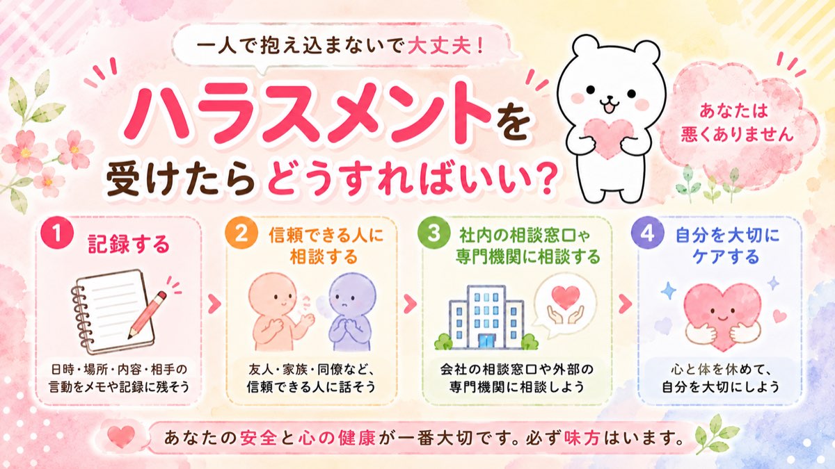 ハラスメントを受けたらどうすればいい？