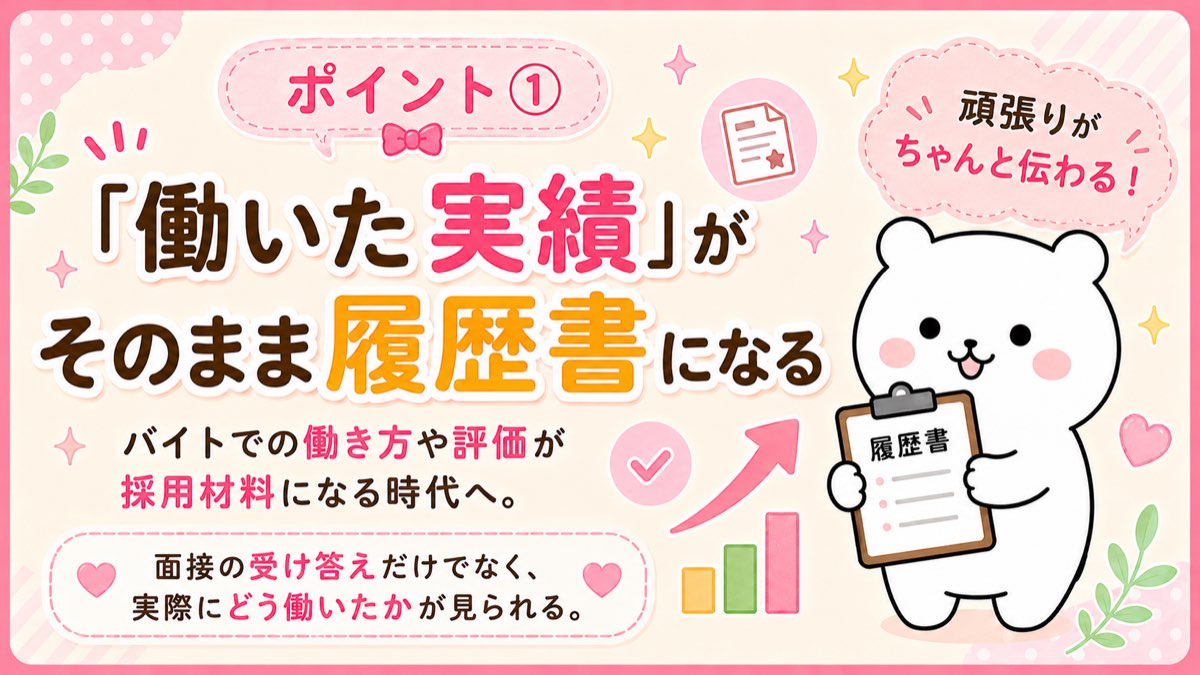 ポイント① 働いた実績がそのまま履歴書になる