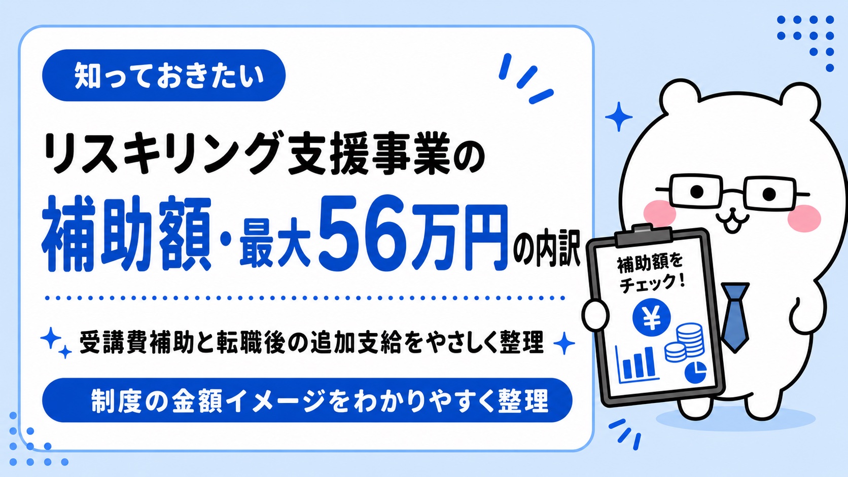 リスキリング支援事業の補助額・最大56万円の内訳