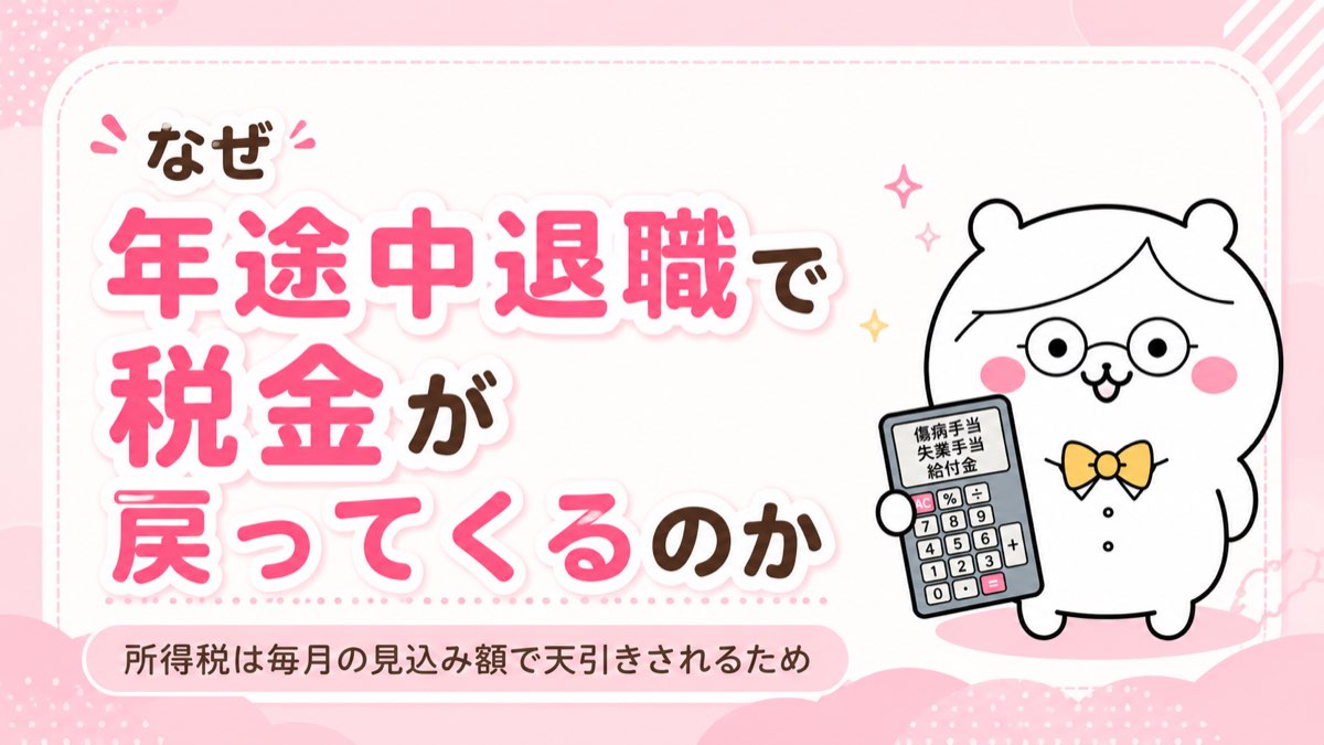 なぜ年途中退職で所得税が戻ってくるのか？仕組みと還付額の目安